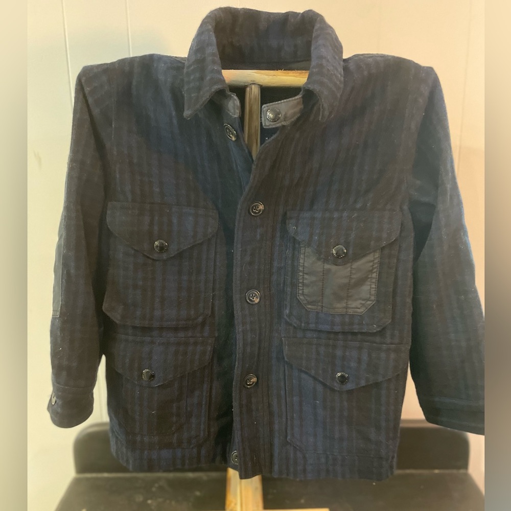 Gap kids, button up flannel jacket with pockets